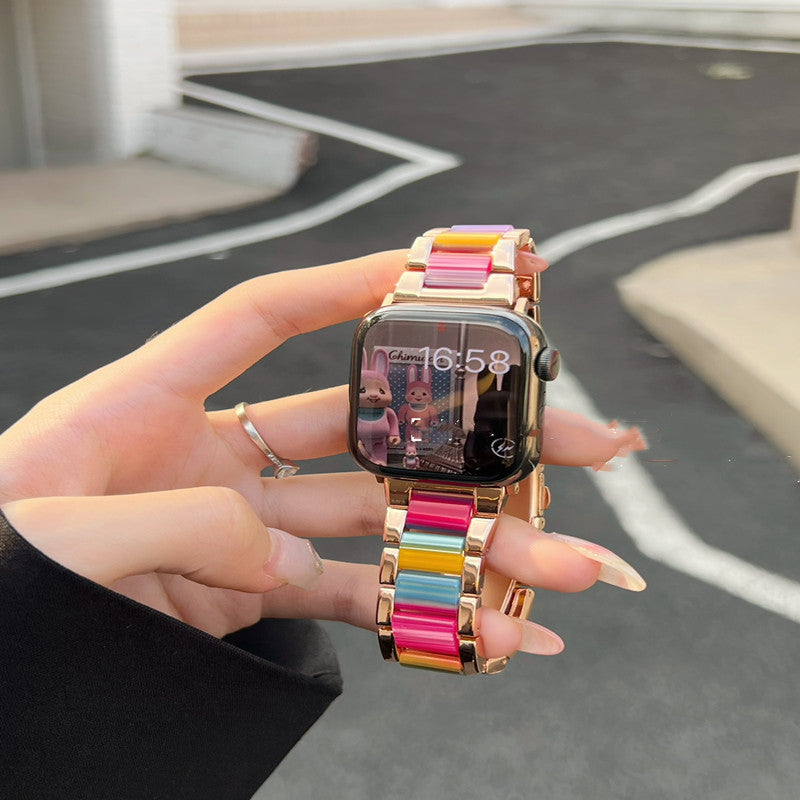 Textured Metal And Resin For Men And Women Iwatch For Watch Straps